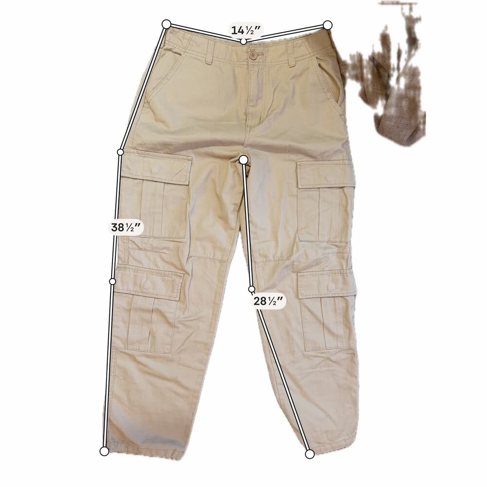 Forever 21 100% Cotton Cargo Joggers EUC Tan M - Picture 5 of 5